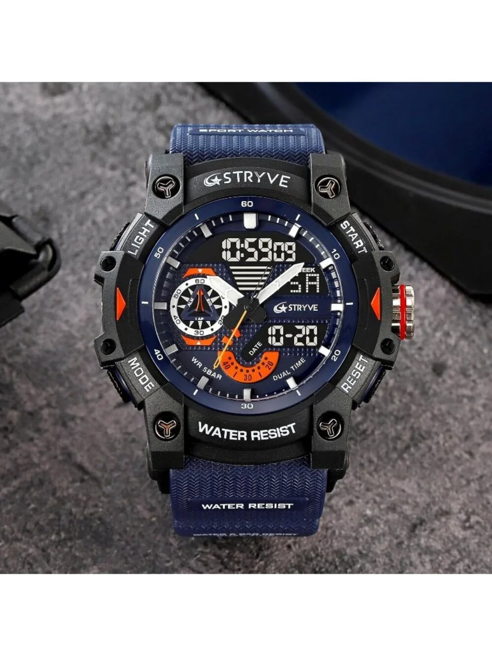 Mens Bright And Purple Analog Quartz S-Shock Waterproof Sports LED Digital Watch
